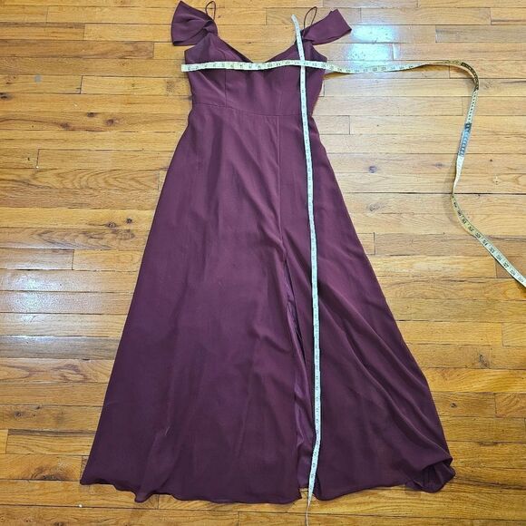 JENNY YOO Priya Cold Shoulder Chiffon Evening  GOWN SIZE 4 - Picture 7 of 7